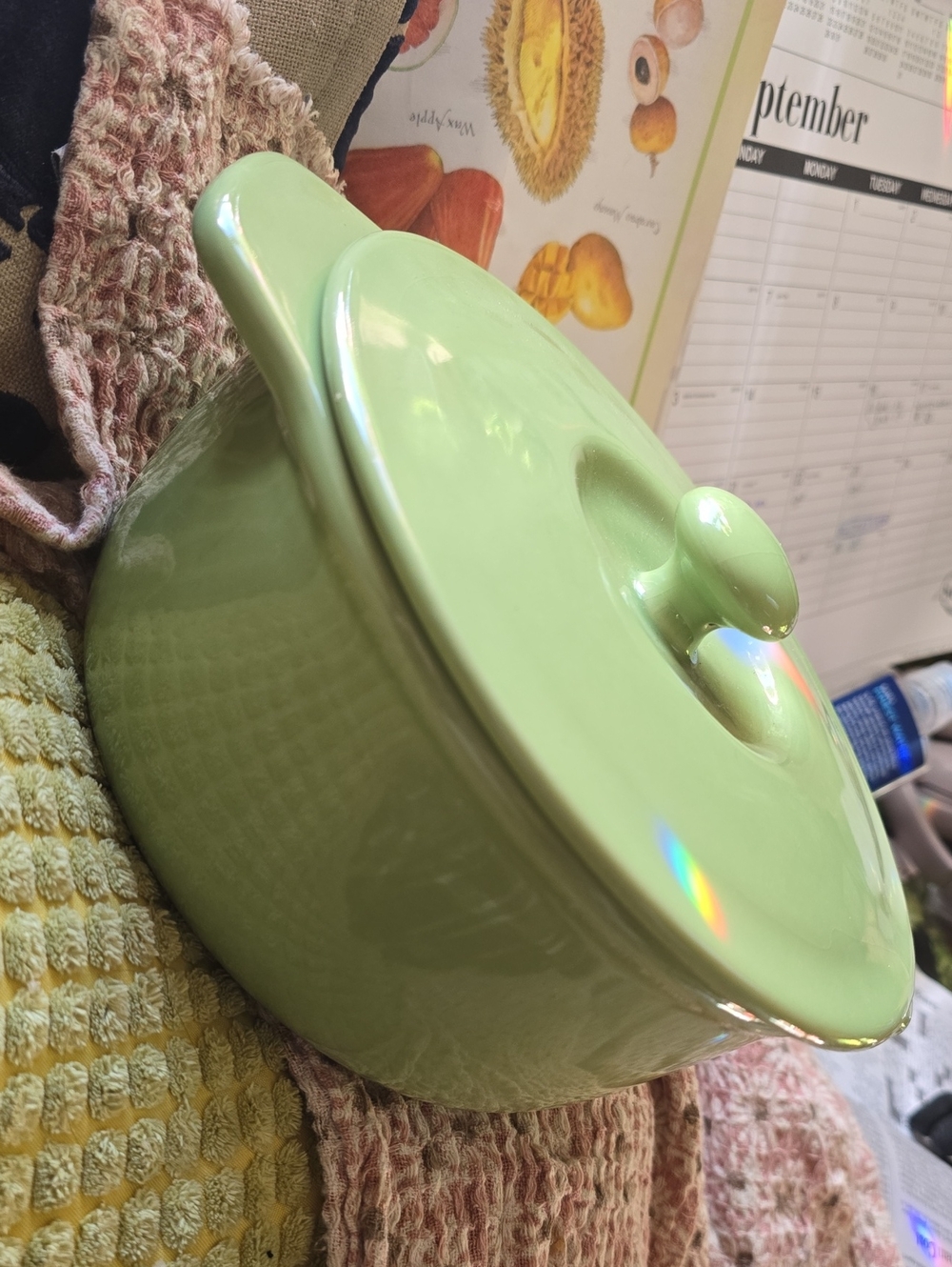 Apple Green CHANTAL Ceramic Covered Casserole Dish Classic Home Kitchen